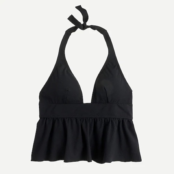 J. Crew Halter Peplum Tankini Top in Pique Nylon S - Picture 1 of 6